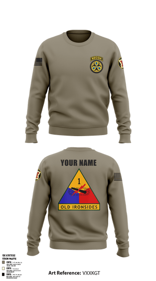 Crew Neck Sweatshirt, Recon2, Army, Teamtime, Team time, sublimation, custom sports apparel, team uniforms, spirit wear, spiritwear, sports uniforms, custom shirts, team store, custom team store, fundraiser sports, apparel fundraiser