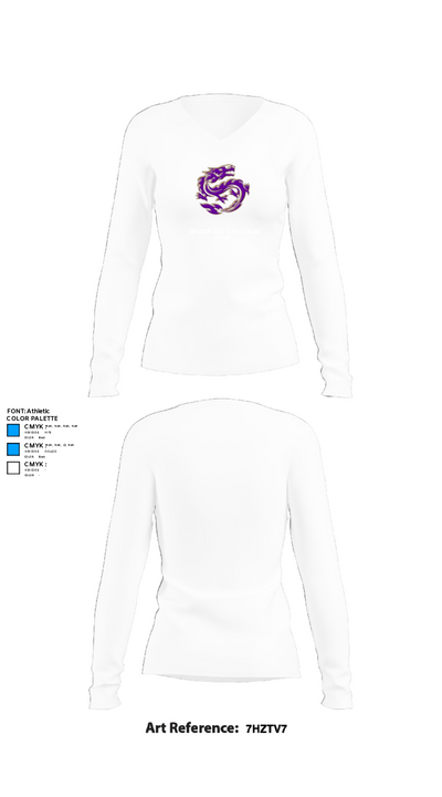 Junction City High School Cheer 88284888 Women's Long Sleeve V-neck Shirt - 15