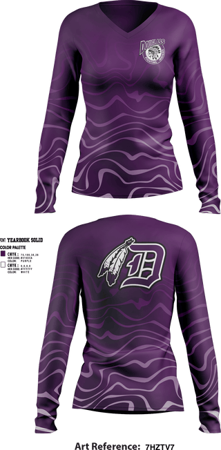 Womens Long Sleeve Vneck Shirt, Douglass Junior High School Basketball, Women's Basketball, Teamtime, Team time, sublimation, custom sports apparel, team uniforms, spirit wear, spiritwear, sports uniforms, custom shirts, team store, custom team store, fundraiser sports, apparel fundraiser