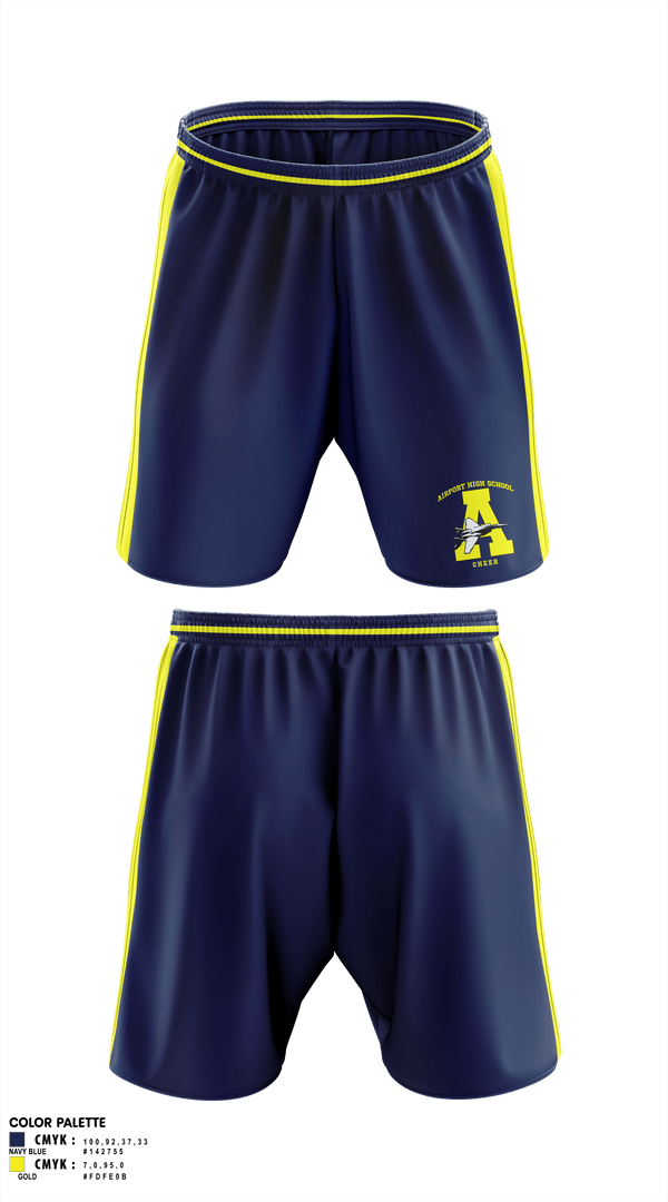 Athletic Shorts With Pockets, Airport High School Cheer, Cheer, Teamtime, Team time, sublimation, custom sports apparel, team uniforms, spirit wear, spiritwear, sports uniforms, custom shirts, team store, custom team store, fundraiser sports, apparel fundraiser
