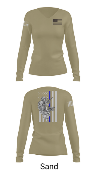 Womens Long Sleeve Vneck Shirt, 904th MP Det Military Working Dog, Army, Teamtime, Team time, sublimation, custom sports apparel, team uniforms, spirit wear, spiritwear, sports uniforms, custom shirts, team store, custom team store, fundraiser sports, apparel fundraiser