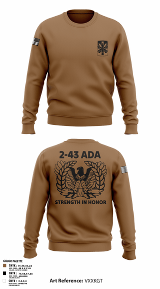 Crew Neck Sweatshirt, 2/43 ADA, Army, Teamtime, Team time, sublimation, custom sports apparel, team uniforms, spirit wear, spiritwear, sports uniforms, custom shirts, team store, custom team store, fundraiser sports, apparel fundraiser