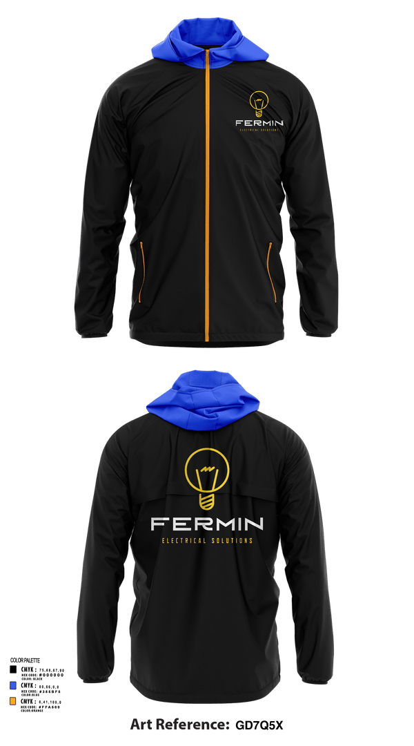 Windbreaker, Fermin Electrical Solutions, , Teamtime, Team time, sublimation, custom sports apparel, team uniforms, spirit wear, spiritwear, sports uniforms, custom shirts, team store, custom team store, fundraiser sports, apparel fundraiser