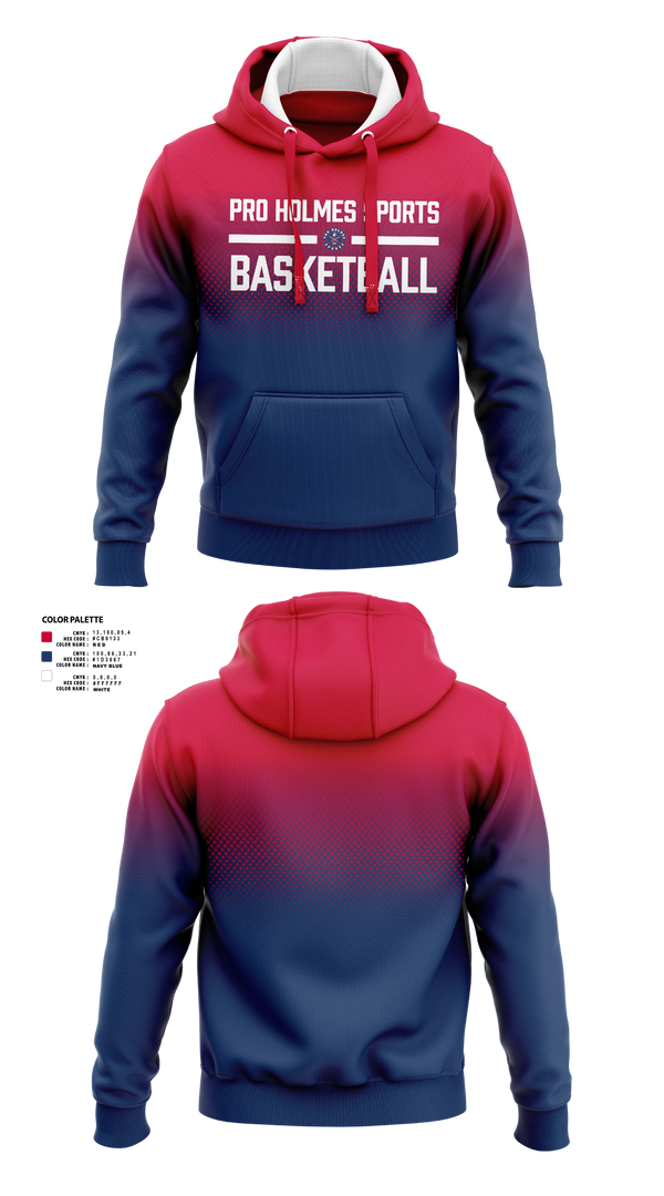 Hoodie, Pro Holmes Sports Basketball Academy, Men's Basketball, Teamtime, Team time, sublimation, custom sports apparel, team uniforms, spirit wear, spiritwear, sports uniforms, custom shirts, team store, custom team store, fundraiser sports, apparel fundraiser