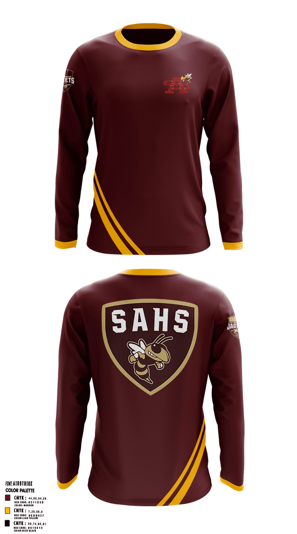 Long Sleeve Performance Shirt, St Augustine Yellow Jackets, Swimming, Teamtime, Team time, sublimation, custom sports apparel, team uniforms, spirit wear, spiritwear, sports uniforms, custom shirts, team store, custom team store, fundraiser sports, apparel fundraiser