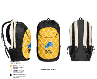 Gear Bag, Lions, Men's Soccer, Teamtime, Team time, sublimation, custom sports apparel, team uniforms, spirit wear, spiritwear, sports uniforms, custom shirts, team store, custom team store, fundraiser sports, apparel fundraiser