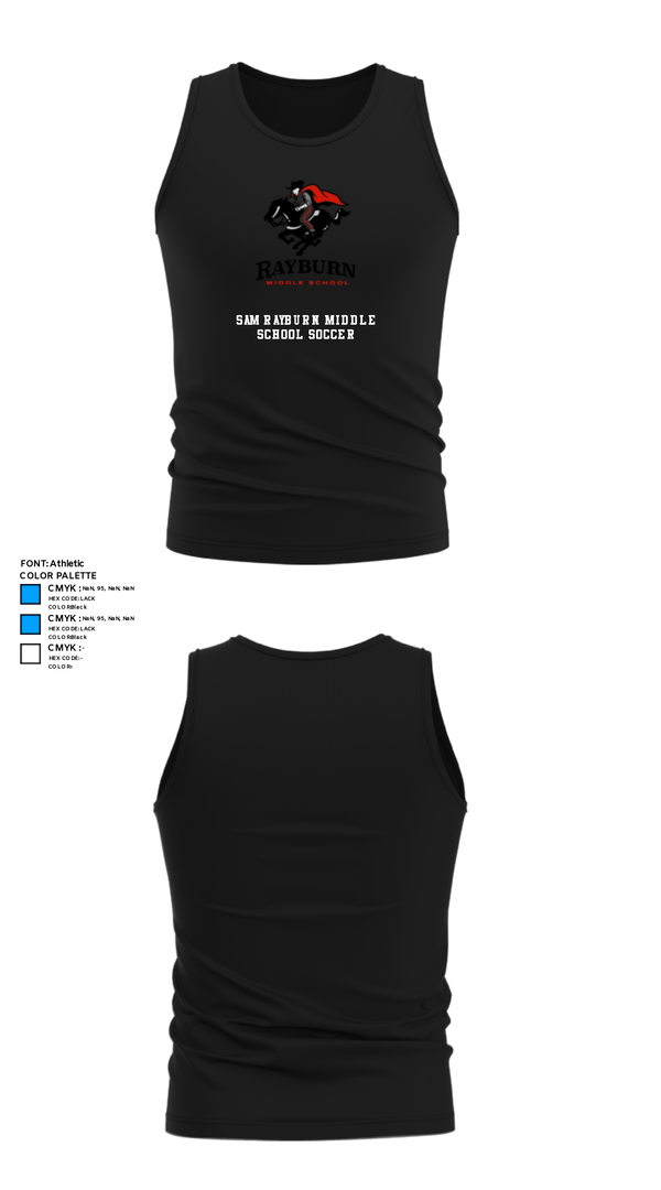 Tank Top, Sam Rayburn Middle School Soccer, Men's Soccer, Teamtime, Team time, sublimation, custom sports apparel, team uniforms, spirit wear, spiritwear, sports uniforms, custom shirts, team store, custom team store, fundraiser sports, apparel fundraiser