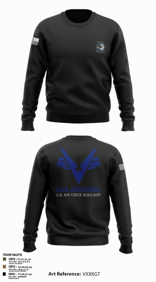 Crew Neck Sweatshirt, Sunlake High School Cadet Squadron, Air Force, Teamtime, Team time, sublimation, custom sports apparel, team uniforms, spirit wear, spiritwear, sports uniforms, custom shirts, team store, custom team store, fundraiser sports, apparel fundraiser