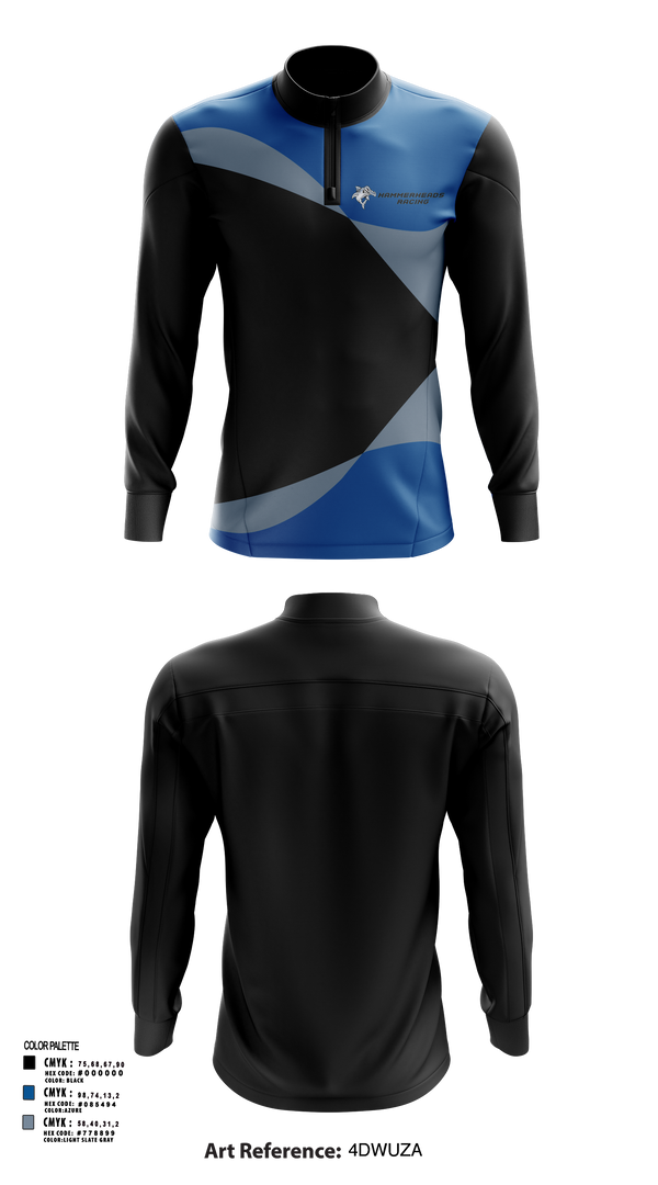 Quarter Zip Jacket, Hammerheads Racing, Spirit Store, Teamtime, Team time, sublimation, custom sports apparel, team uniforms, spirit wear, spiritwear, sports uniforms, custom shirts, team store, custom team store, fundraiser sports, apparel fundraiser