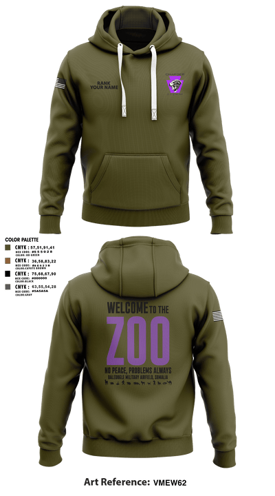 Charger Co. / 2-112th Infantry Battalion 37738588 Hoodie - 26