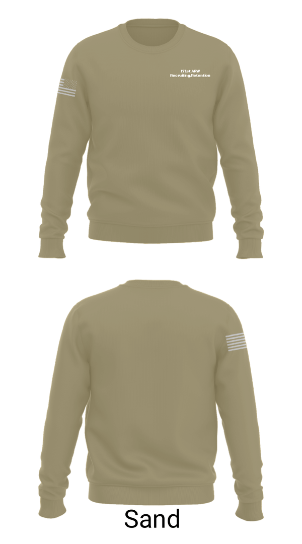 Crew Neck Sweatshirt, 171st ARW Recruiting/Retention, Air Force, Teamtime, Team time, sublimation, custom sports apparel, team uniforms, spirit wear, spiritwear, sports uniforms, custom shirts, team store, custom team store, fundraiser sports, apparel fundraiser