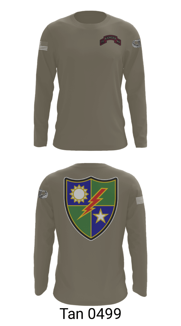 Long Sleeve Performance Shirt, 75th Ranger Regiment, Army, Teamtime, Team time, sublimation, custom sports apparel, team uniforms, spirit wear, spiritwear, sports uniforms, custom shirts, team store, custom team store, fundraiser sports, apparel fundraiser