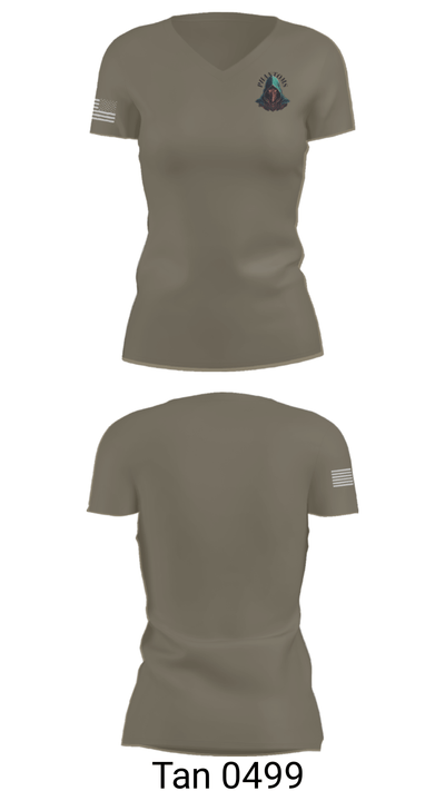 2nd Platoon Charlie Battery 5-4 81047284 Women's Short Sleeve V-neck Shirt - 68