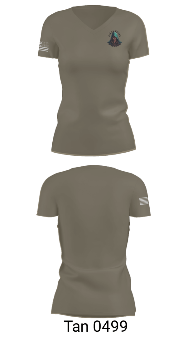Womens Short Sleeve Vneck Shirt, 2nd Platoon Charlie Battery 5-4, Army, Teamtime, Team time, sublimation, custom sports apparel, team uniforms, spirit wear, spiritwear, sports uniforms, custom shirts, team store, custom team store, fundraiser sports, apparel fundraiser