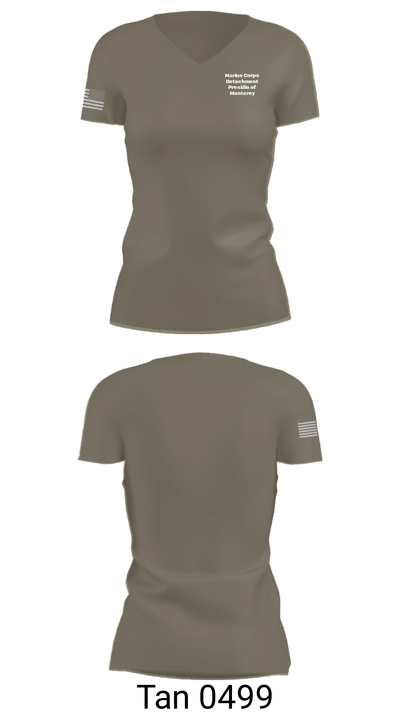 Marine Corps Detachment Presidio of Monterey 16907479 Women's Short Sleeve V-neck Shirt - 68
