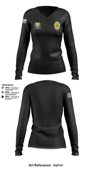 Womens Long Sleeve Vneck Shirt, HCSO CNT, Police, Teamtime, Team time, sublimation, custom sports apparel, team uniforms, spirit wear, spiritwear, sports uniforms, custom shirts, team store, custom team store, fundraiser sports, apparel fundraiser