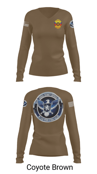 Women's Long Sleeve Vneck Shirt, TS FEDERAL PRIVATE SECURITY & BODYGUARD, Police, Teamtime, Team time, sublimation, custom sports apparel, team uniforms, spirit wear, spiritwear, sports uniforms, custom shirts, team store, custom team store, fundraiser sports, apparel fundraiser