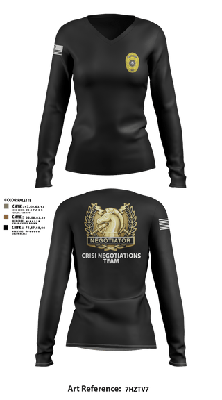 Womens Long Sleeve Vneck Shirt, HCSO CNT, Police, Teamtime, Team time, sublimation, custom sports apparel, team uniforms, spirit wear, spiritwear, sports uniforms, custom shirts, team store, custom team store, fundraiser sports, apparel fundraiser