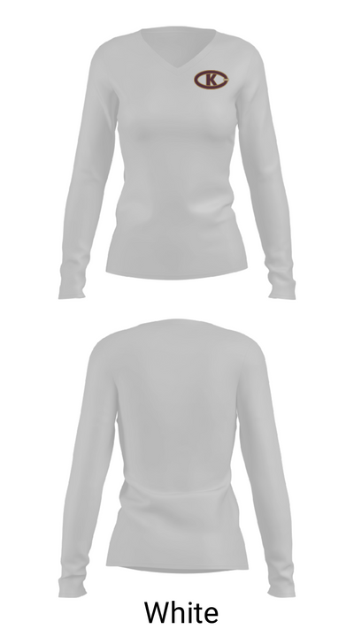 Christ the King High School Cheer 58370879 Women's Long Sleeve V-neck Shirt - 16