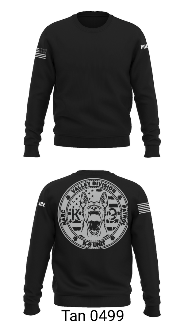 Crew Neck Sweatshirt, VALLEY K9, , Teamtime, Team time, sublimation, custom sports apparel, team uniforms, spirit wear, spiritwear, sports uniforms, custom shirts, team store, custom team store, fundraiser sports, apparel fundraiser