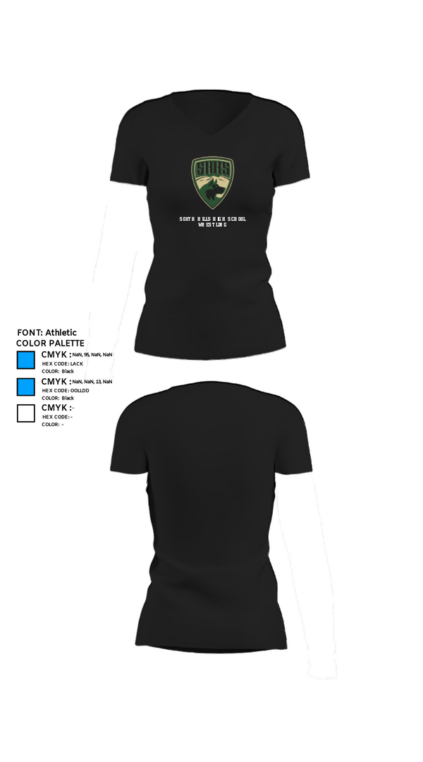 Womens Short Sleeve Vneck Shirt, South Hills High School Wrestling, Wrestling, Teamtime, Team time, sublimation, custom sports apparel, team uniforms, spirit wear, spiritwear, sports uniforms, custom shirts, team store, custom team store, fundraiser sports, apparel fundraiser