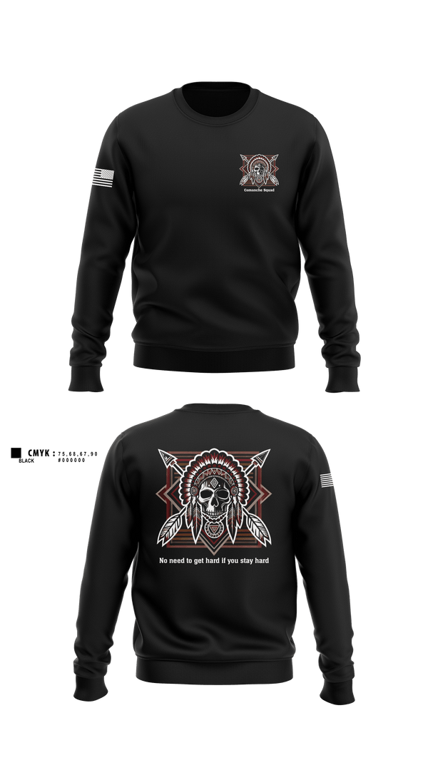 Crew Neck Sweatshirt, Comanche Squad, Army, Teamtime, Team time, sublimation, custom sports apparel, team uniforms, spirit wear, spiritwear, sports uniforms, custom shirts, team store, custom team store, fundraiser sports, apparel fundraiser