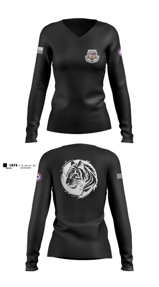 Womens Long Sleeve Vneck Shirt, 312th HR CO, A1 Postal, Army, Teamtime, Team time, sublimation, custom sports apparel, team uniforms, spirit wear, spiritwear, sports uniforms, custom shirts, team store, custom team store, fundraiser sports, apparel fundraiser