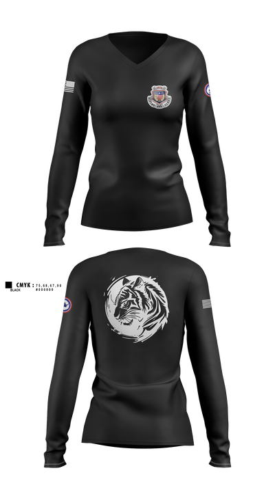 312th HR CO, A1 Postal 64167397 Women's Long Sleeve V-neck Shirt - 4