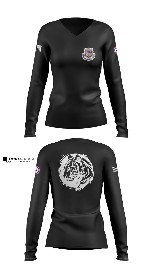 Womens Long Sleeve Vneck Shirt, 312th HR CO, A1 Postal, Army, Teamtime, Team time, sublimation, custom sports apparel, team uniforms, spirit wear, spiritwear, sports uniforms, custom shirts, team store, custom team store, fundraiser sports, apparel fundraiser