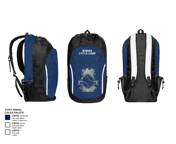 Gear Bag, Meriden Little League, Baseball, Teamtime, Team time, sublimation, custom sports apparel, team uniforms, spirit wear, spiritwear, sports uniforms, custom shirts, team store, custom team store, fundraiser sports, apparel fundraiser