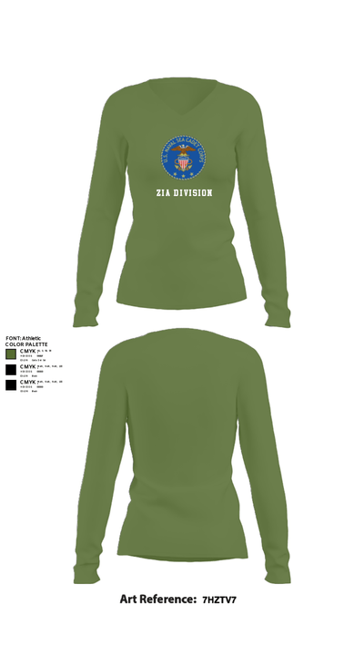 Zia division 50198022 Women's Long Sleeve V-neck Shirt - 40