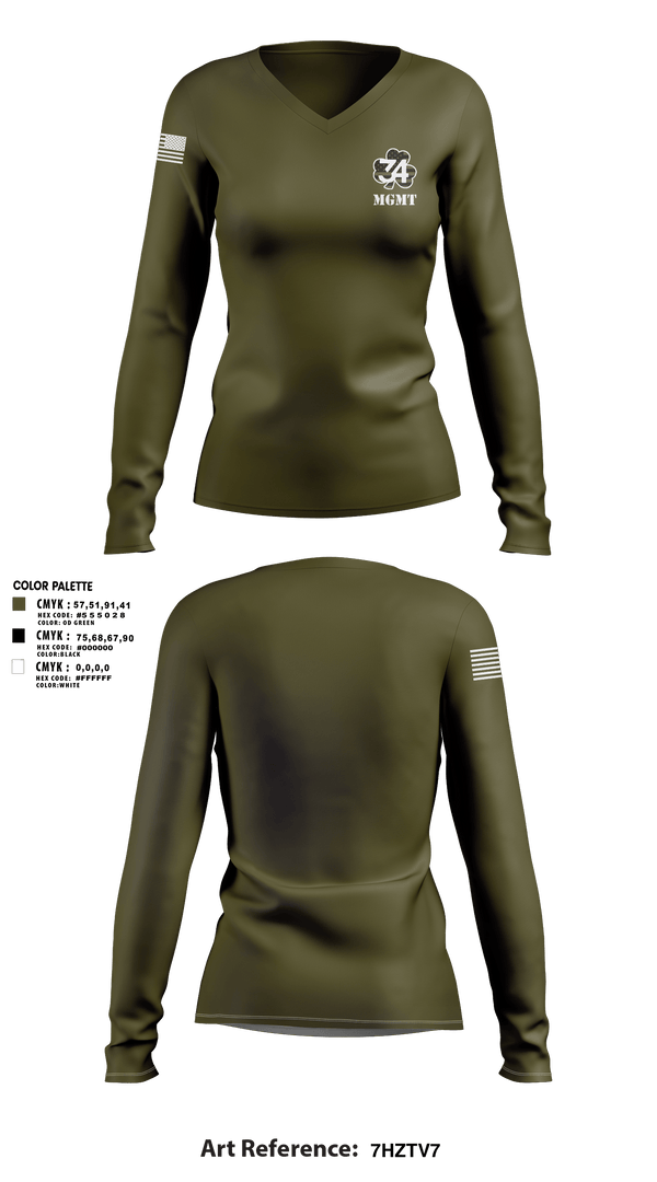 Womens Long Sleeve Vneck Shirt, 34 mgmt, , Teamtime, Team time, sublimation, custom sports apparel, team uniforms, spirit wear, spiritwear, sports uniforms, custom shirts, team store, custom team store, fundraiser sports, apparel fundraiser