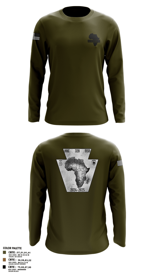 Long Sleeve Performance Shirt, HHC 328th BSB, National Guard, Teamtime, Team time, sublimation, custom sports apparel, team uniforms, spirit wear, spiritwear, sports uniforms, custom shirts, team store, custom team store, fundraiser sports, apparel fundraiser