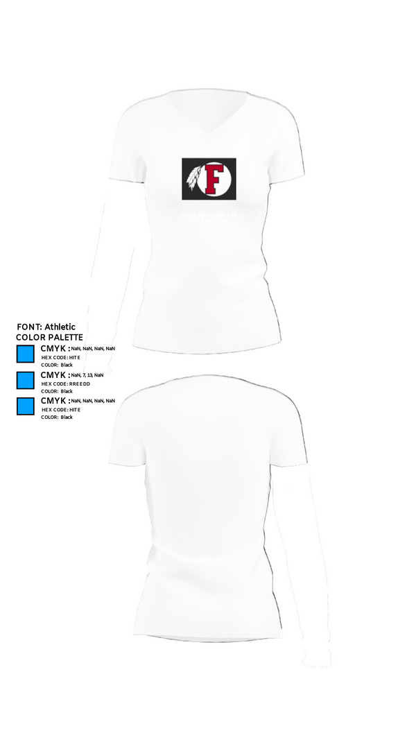 Women's Short Sleeve Vneck Shirt, Fallbrook Pop Warner Football League, Football, Teamtime, Team time, sublimation, custom sports apparel, team uniforms, spirit wear, spiritwear, sports uniforms, custom shirts, team store, custom team store, fundraiser sports, apparel fundraiser