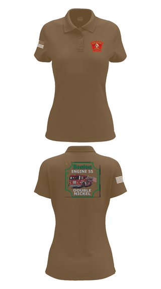 Womens Short Sleeve Performance Polo, Boston Fire Department Engine 55, , Teamtime, Team time, sublimation, custom sports apparel, team uniforms, spirit wear, spiritwear, sports uniforms, custom shirts, team store, custom team store, fundraiser sports, apparel fundraiser