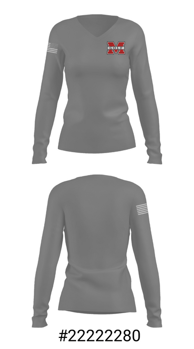 Monroe High School Golf 70297219 Women's Long Sleeve V-neck Shirt - 25