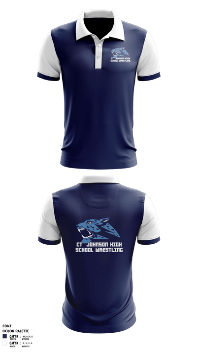 CT Johnson High School Wrestling 31935776 Short Sleeve Performance Polo - 41