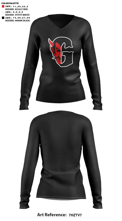 Glenwood Springs High School Cheer 12886681 Women's Long Sleeve V-neck Shirt - 42