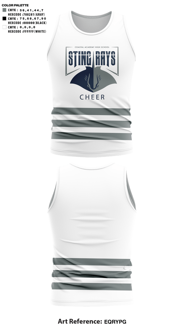 Tank Top, Coastal Academy High School Cheer, Cheer, Teamtime, Team time, sublimation, custom sports apparel, team uniforms, spirit wear, spiritwear, sports uniforms, custom shirts, team store, custom team store, fundraiser sports, apparel fundraiser
