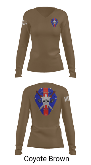 Womens Long Sleeve Vneck Shirt, OST COLUMBUS, OH, Marines, Teamtime, Team time, sublimation, custom sports apparel, team uniforms, spirit wear, spiritwear, sports uniforms, custom shirts, team store, custom team store, fundraiser sports, apparel fundraiser