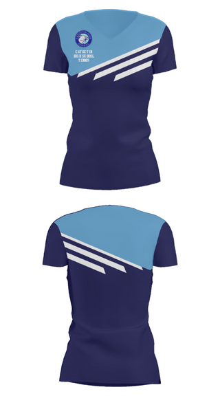 Women's Short Sleeve Vneck Shirt, Catoctin High School Tennis, Tennis, Teamtime, Team time, sublimation, custom sports apparel, team uniforms, spirit wear, spiritwear, sports uniforms, custom shirts, team store, custom team store, fundraiser sports, apparel fundraiser