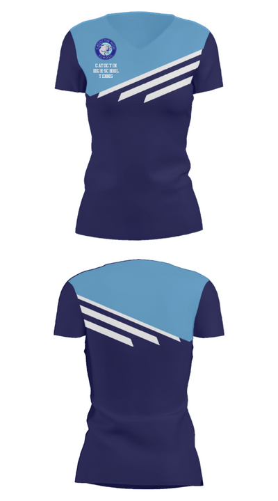 Catoctin High School Tennis 34833379 Women's Short Sleeve V-neck Shirt - 24