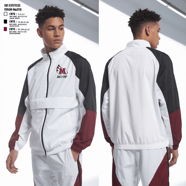 Windbreaker, Meredith College Avenging Angels, Track & Field, Teamtime, Team time, sublimation, custom sports apparel, team uniforms, spirit wear, spiritwear, sports uniforms, custom shirts, team store, custom team store, fundraiser sports, apparel fundraiser