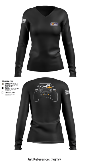Womens Long Sleeve Vneck Shirt, 4XALL, Space Force, Teamtime, Team time, sublimation, custom sports apparel, team uniforms, spirit wear, spiritwear, sports uniforms, custom shirts, team store, custom team store, fundraiser sports, apparel fundraiser