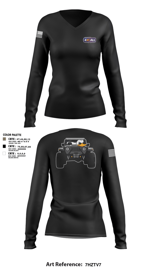 Womens Long Sleeve Vneck Shirt, 4XALL, Space Force, Teamtime, Team time, sublimation, custom sports apparel, team uniforms, spirit wear, spiritwear, sports uniforms, custom shirts, team store, custom team store, fundraiser sports, apparel fundraiser