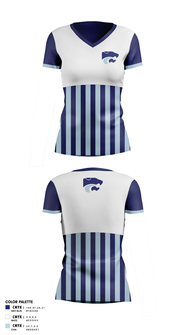 Womens Short Sleeve Vneck Shirt, DEPEW WILDCATS, Bowling, Teamtime, Team time, sublimation, custom sports apparel, team uniforms, spirit wear, spiritwear, sports uniforms, custom shirts, team store, custom team store, fundraiser sports, apparel fundraiser