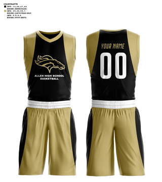 Basketball Uniform, Allen High School Basketball, Women's Basketball, Teamtime, Team time, sublimation, custom sports apparel, team uniforms, spirit wear, spiritwear, sports uniforms, custom shirts, team store, custom team store, fundraiser sports, apparel fundraiser