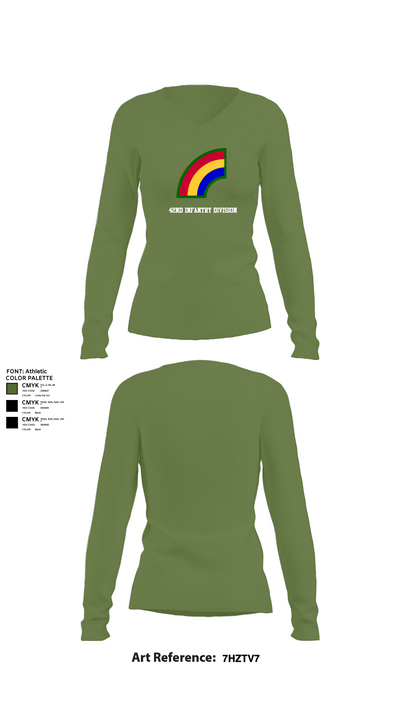 42ND Infantry Division 74550068 Women's Long Sleeve V-neck Shirt - 42