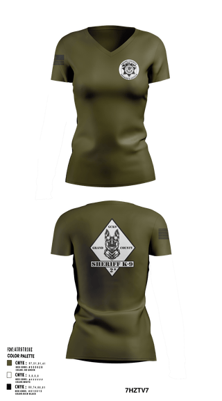 Womens Short Sleeve Vneck Shirt, GCSO K9, , Teamtime, Team time, sublimation, custom sports apparel, team uniforms, spirit wear, spiritwear, sports uniforms, custom shirts, team store, custom team store, fundraiser sports, apparel fundraiser