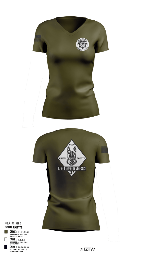 Womens Short Sleeve Vneck Shirt, GCSO K9, , Teamtime, Team time, sublimation, custom sports apparel, team uniforms, spirit wear, spiritwear, sports uniforms, custom shirts, team store, custom team store, fundraiser sports, apparel fundraiser